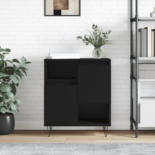 VidaXL Komoda črna 60x35x70 cm inženirski les Slike