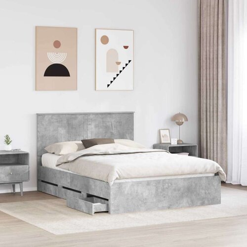  Okvir za krevet s ladicama Betonski sivi 140 x 190 cm Slike