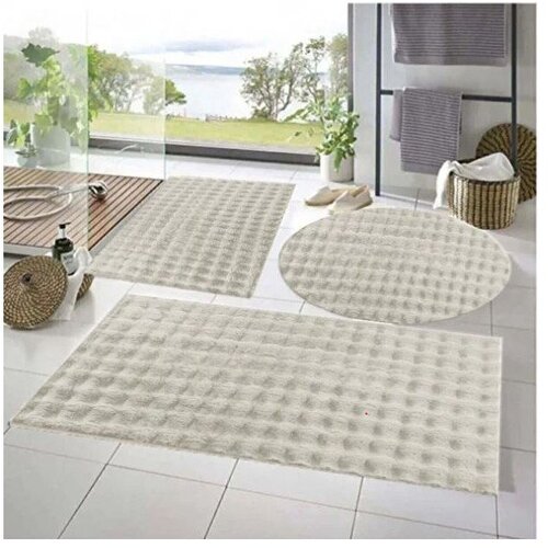 Mila Home Kremno bele kopalni&amp;scaron;ke preproge v kompletu 3 ks 60x100 cm Powder &amp;ndash; Slike
