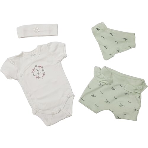My Baby Set za bebe, 4 komada, Zeleno-beli Slike