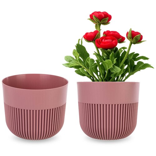 KADAX cvetlični lonec, pokrov za cvetlični lonec, 15 cm, plastika, okrogel, rebrast, roza, (5000346078) Cene