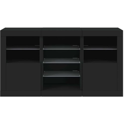 vidaXL Komoda z LED lučkami črna 123x37x67 cm Cene