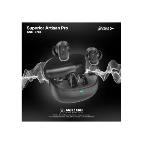 Superior bluetooth slu&amp;scaron;alice artisan pro anc+enc/ crna Slike
