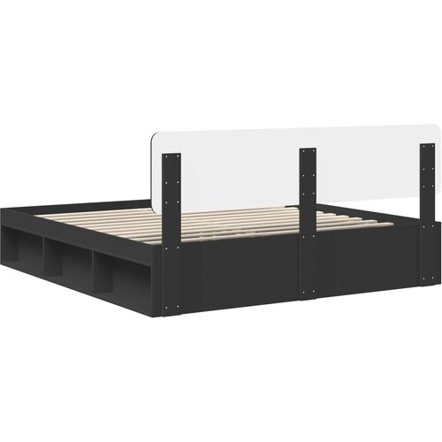  Krevetna konstrukcija Crna 180 x 200 cm Čvrsto borovo drvo Slike