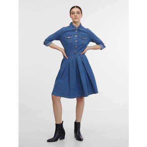 Orsay Blue Women's Denim Dress - Women's Cene