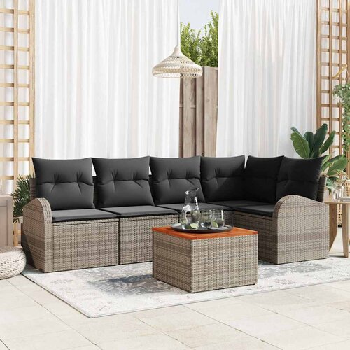  Sjedeća garnitura za vrt 6 kom. Siva poliratan 234 x 124 x 69 cm Cijene