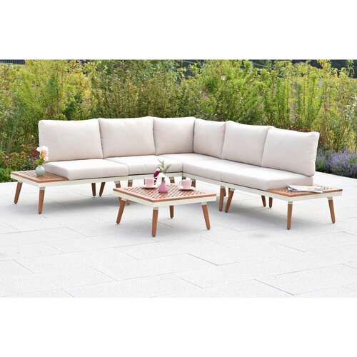 Gardenson LOUNGE GARNITURA akacija trd les aluminij Slike