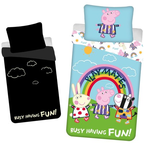 Jerry Fabrics Pamučna dječja posteljina sa svjetlećim efektom za krevet za jednu osobu 140x200 cm Peppa Pig &amp;ndash; Slike