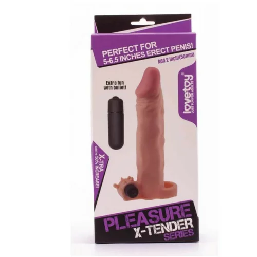 Lovetoy Vibracijski podaljšek za penis Pleasure X-Tender 18,5cm