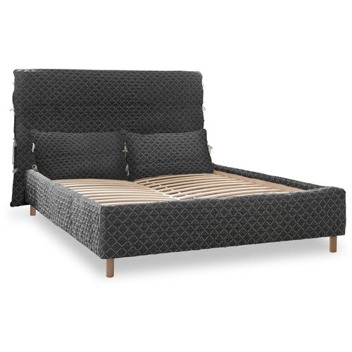 Miuform Sivi tapecirani bračni krevet s podnicom 180x200 cm Sleepy Luna - Cijene