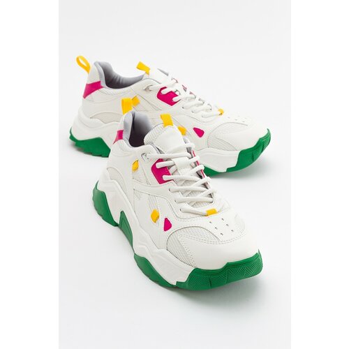 LuviShoes Lecce White Green Multi Women's Sports Shoes Slike