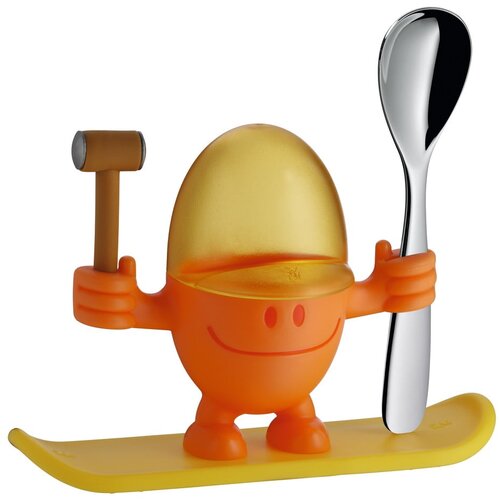 Wmf Rumeno-oranžno držalo za jajca z žlico Cromargan&amp;reg; Mc Egg Slike