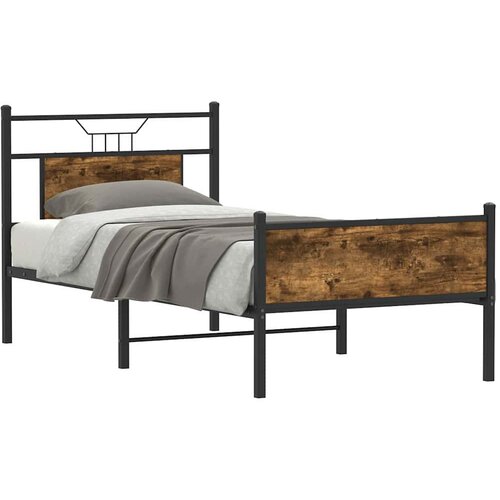 Furnova Posteljni okvir brez vzmetnice hrast 90x200 cm inženirski les, (21939288) Slike