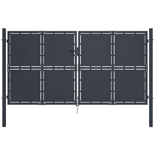 vidaXL Vrtna vrata iz jekla 300x200 cm antracitna Cene