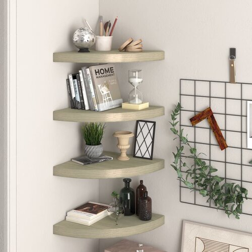 vidaXL Kotne police 4 kosi barva hrasta 35x35x3,8 cm MDF Cene