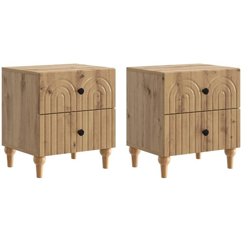  Noćni ormar s ladicama 2 pcs Hrast artisan 43 x 34,5 x 48 cm Cijene