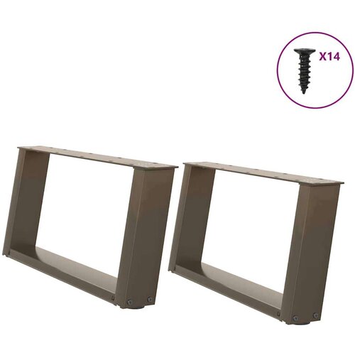 VidaXL Noge za klub stolić U-oblik 2 kom Prirodni čelik 70 x (30-31) cm Čelik - Prirodna 70 x (30-31) cm 1 1 Slike