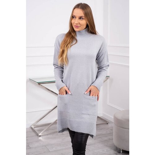 Kesi Sweater with stand-up collar light gray Slike