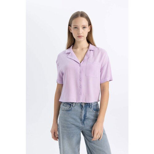 Defacto Oversize Fit Pyjamas Collar Short Sleeve Shirt Slike
