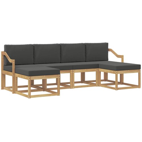 vidaXL Zunanja garnitura za sedenje 6 pcs Bela in antracit Poliester, (5000279873) Cene