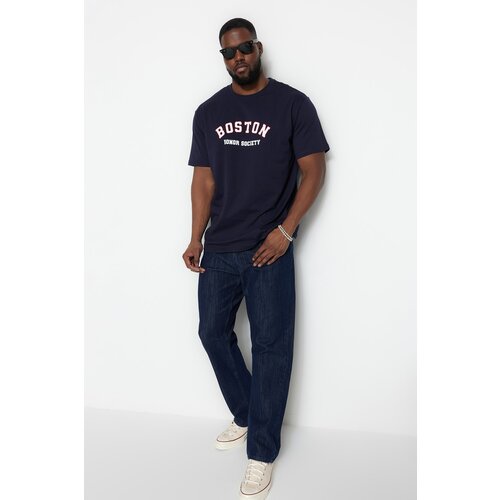 Trendyol Plus Size Jeans - Navy blue - Slim Slike