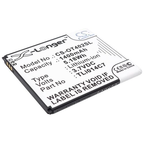 VHBW Baterija za Alcatel One Touch Pixi First / OT-4024, 1400 mAh Slike