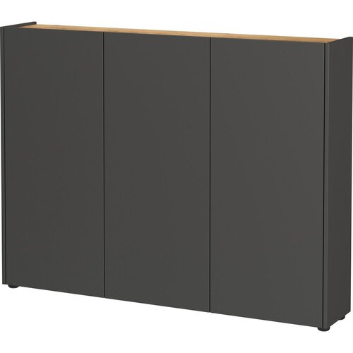 Germania Antracitno sivi ormarić za cipele u dekoru hrasta 138x105x25 cm Libbiano – Cijene