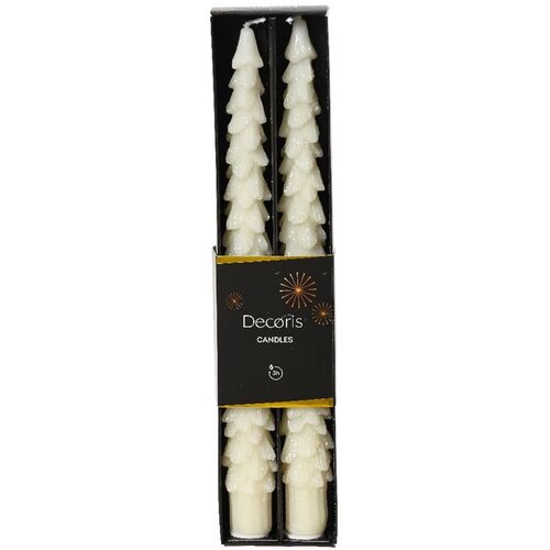 Dekordom Novogodišnji set sveća 2pcs 25cm 215681 - Wool white - KMG Cene