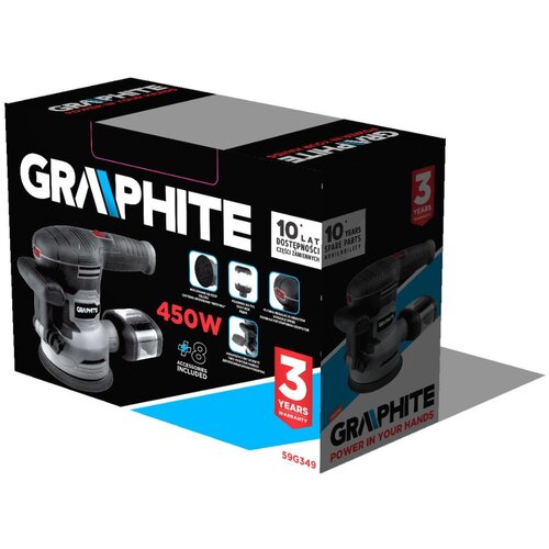 Graphite Eccentric grinder 450W disc 125/150mm with case Cijene
