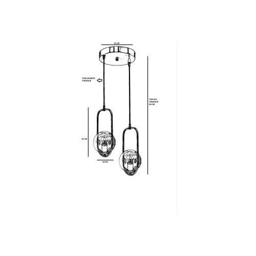 Opviq Luster klima uređaj, 70 cm, 25 cm, E27 Slike