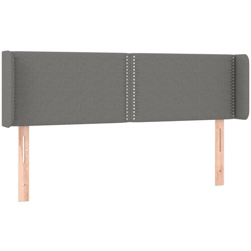 VidaXL Vzglavje z u&amp;scaron;esi temno sivo 147x16x78/88 cm blago, (20739135) Slike
