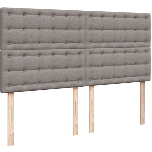  Krevet s oprugama i madracem smeđesivi 200x200 cm od tkanine Slike