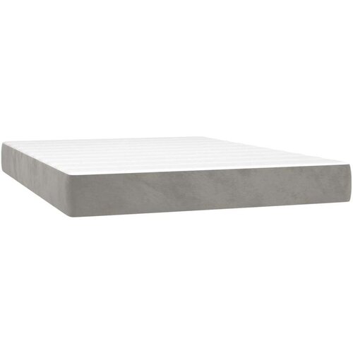 vidaXL Box spring postelja z vzmetnico svetlo siv 140x190 cm žamet Cene