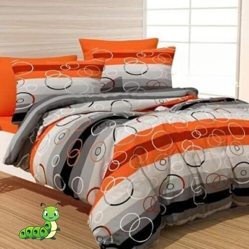 Gusenica posteljina narandžasta sa krugovima - 200x215 Cene