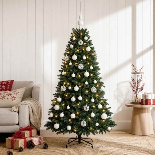  Umjetno božićno drvce s kuglicama 120 cm 150 LED lampica Cene