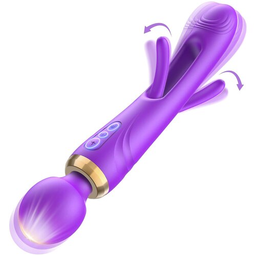 SuperLove Olaf 3in1 Massage Wand &amp;amp; Flapping Vibrator Purple Slike