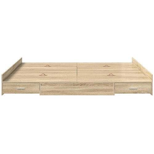  Krevet s ladicama Sonoma hrast 180 x 200 cm Konstruirano drvo Slike