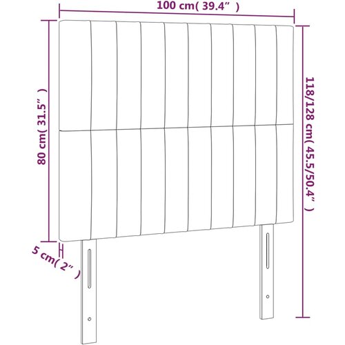  LED uzglavlje crno 100x5x118/128 cm bar&amp;scaron;unasto Slike