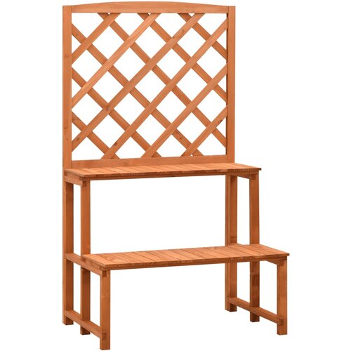 vidaXL Stalak za biljke s re&scaron;etkom narančasti 70x42x120 cm od jelovine Cijene