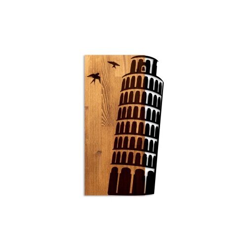 Wallity Zidna dekoracija Pisa toranj, 32cmx58cmx3cm, Hrast Slike