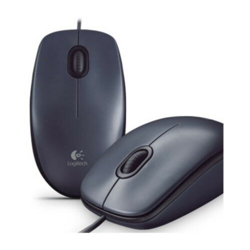 Logitech M90 wired optical mouse, USB, gray Slike