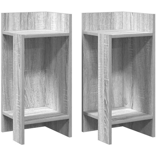 vidaXL Stranske mize s polico 2 kosa siva sonoma 25,5x27x60 cm Cene