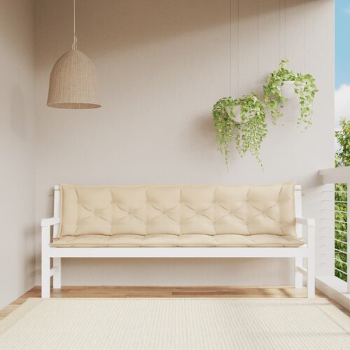VidaXL Blazina za vrtno klop 2 kosa bež 200x50x7cm oxford tkanina Slike