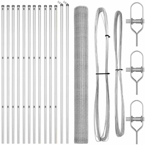 vidaXL Ogrodje s stebri srebrna 1.5 x 25 m Jeklo s PVC premazom, (5000096054) Cene