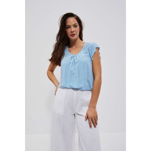 Marisse Women's Shirt L-Ko-4036 White_Fresh Blue Cene