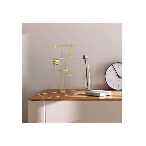 Wallxpert stalak za nakit TK-006, 40x41x15, zlatna boja Slike