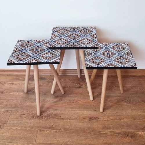 Hanah home Set 3 stočića 3Shp32 Navy Blue Cene