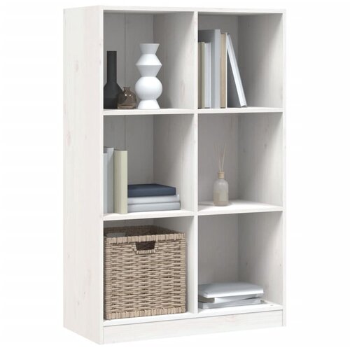  Regal za knjige bijeli 70 x 33 x 110 cm od masivne borovine Slike