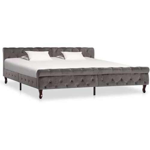 VidaXL Posteljni okvir siv žamet 200x200 cm Slike