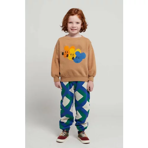 Bobo Choses Otroški bombažen pulover rjava barva